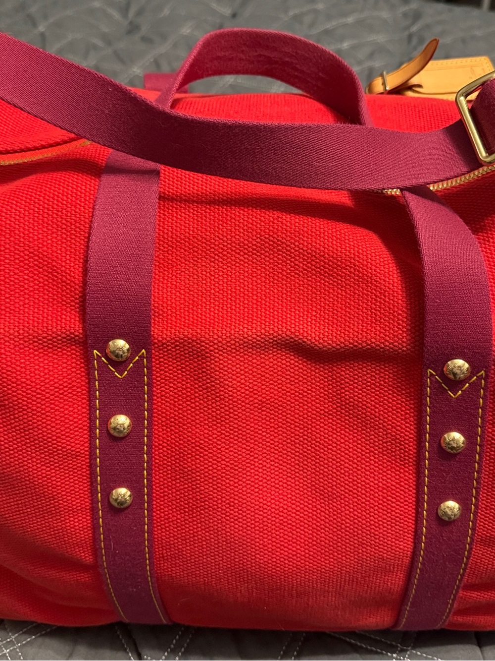 Louis Vuitton Red Cabas Antigua MM - Limited - Vintage Luxury - Perfect Tote - Picture 14 of 16